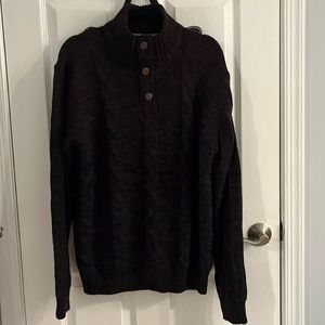 Weatherproof Burgundy Quarter Button Up Sweater